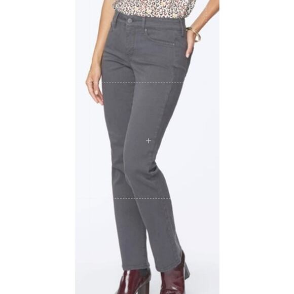 NYDJ Women's Jeans Marilyn Straight Leg Size 2 Vintage Pewter Gray NWT - Picture 3 of 6